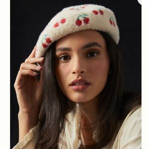 Anthropologie Maeve Cherry Beret OS